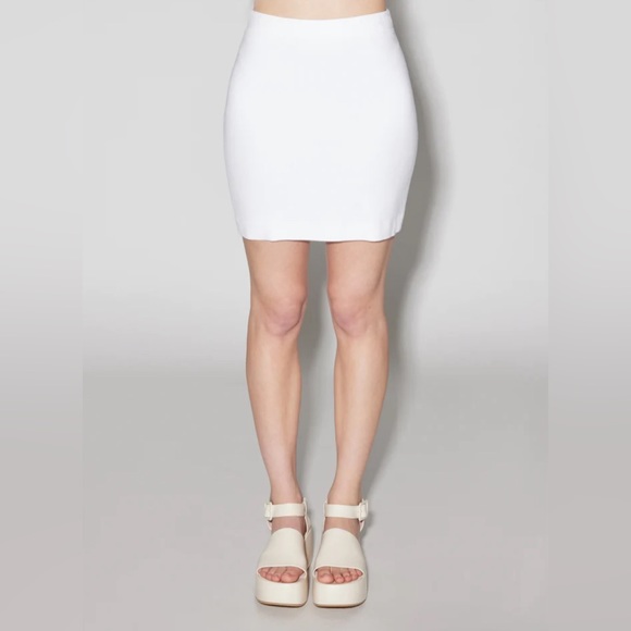 Rosetta Getty White Tapered Mini Skirt - Picture 3 of 4